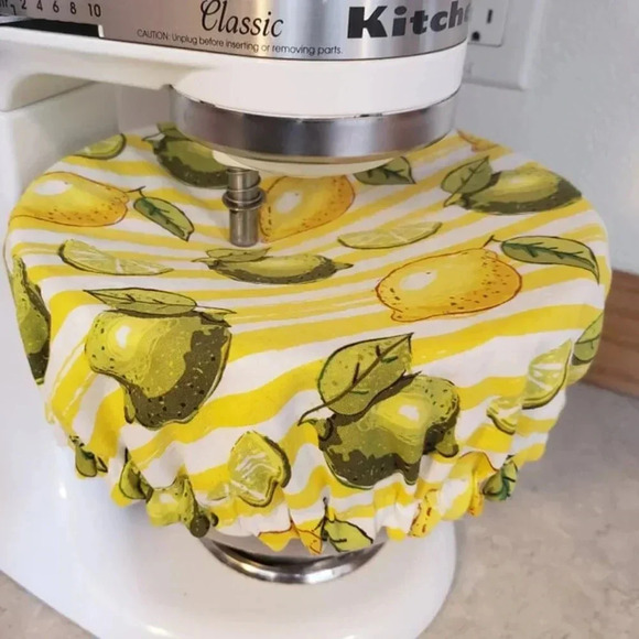 Kitchenaid Mixer Bowl Cover, Reversible Lemon and Floral Bowl Cover - Picture 1 of 6